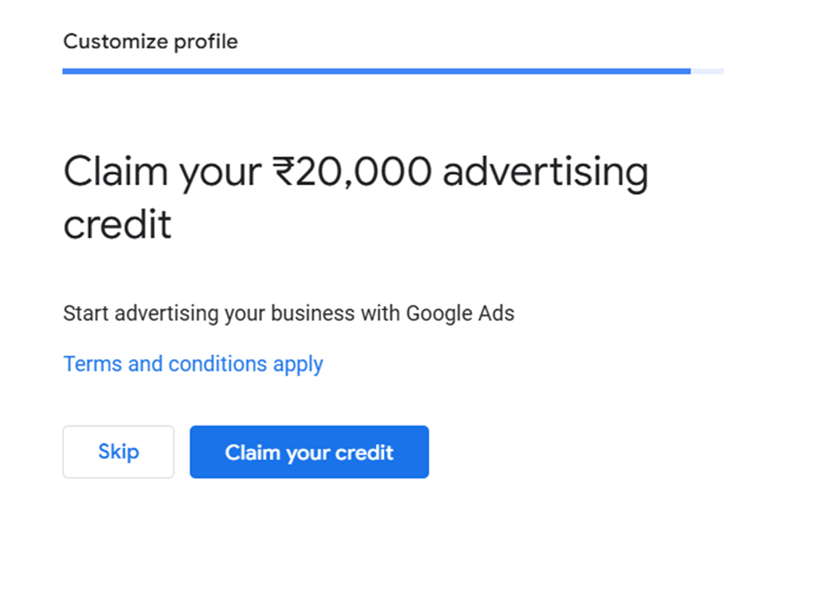 Step 17 :You can skip or claim The credits